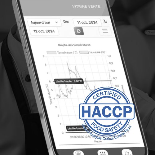 Application HACCP affichant le relevé des températures
